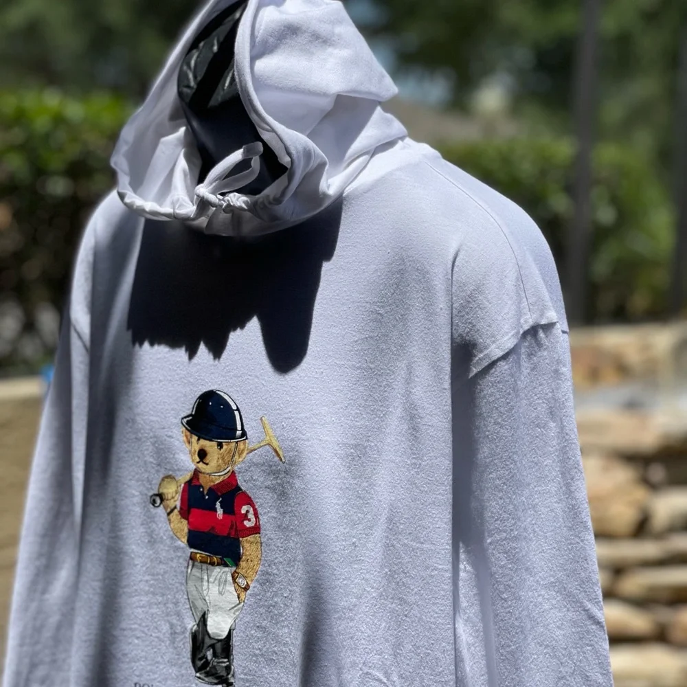 POLO BEAR BY RALPH LAUREN T-SHIRT HOODIE‎ WHITE